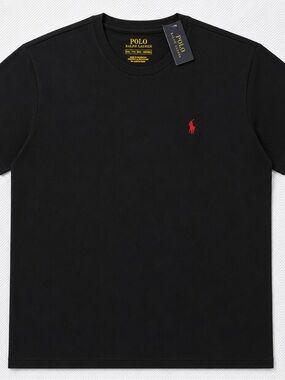 Polo by Ralph Lauren Black Short Sleeve Tee with Red Pony